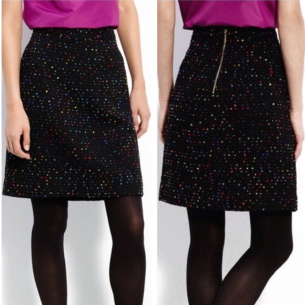 Kate spade black tweed pencil skirt 6